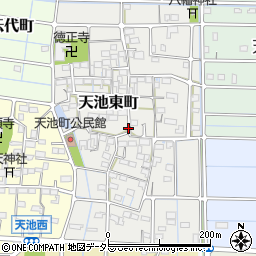 愛知県稲沢市天池東町周辺の地図