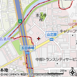 愛知県北名古屋市山之腰五条14周辺の地図