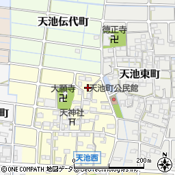 愛知県稲沢市天池西町76周辺の地図