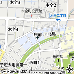 愛知県稲沢市木全町周辺の地図