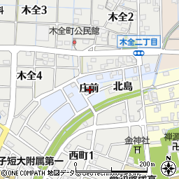 愛知県稲沢市木全町庄前周辺の地図