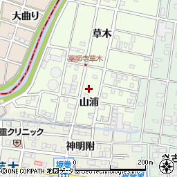 愛知県北名古屋市薬師寺山浦18周辺の地図