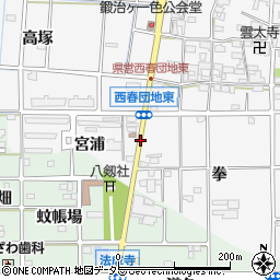 愛知県北名古屋市法成寺宮浦周辺の地図