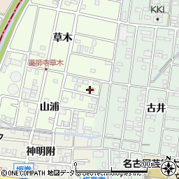 愛知県北名古屋市薬師寺山浦35周辺の地図