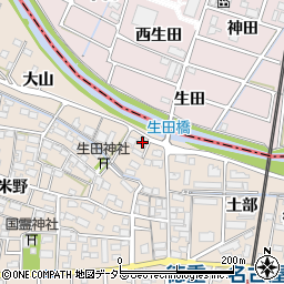愛知県北名古屋市徳重生田7周辺の地図