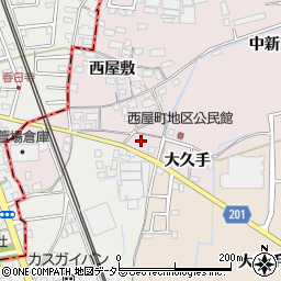 愛知県春日井市西屋町割畑周辺の地図