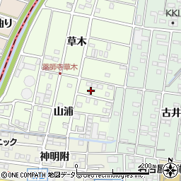 愛知県北名古屋市薬師寺山浦37周辺の地図