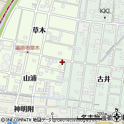 愛知県北名古屋市薬師寺山浦33周辺の地図