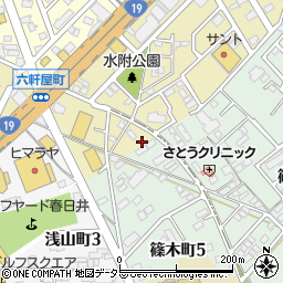 愛知県春日井市六軒屋町水附周辺の地図