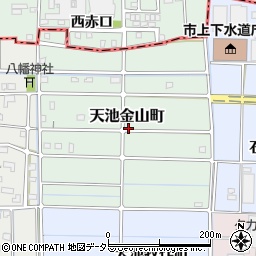 愛知県稲沢市天池金山町周辺の地図