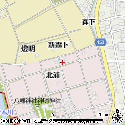 愛知県一宮市丹陽町五日市場北浦周辺の地図