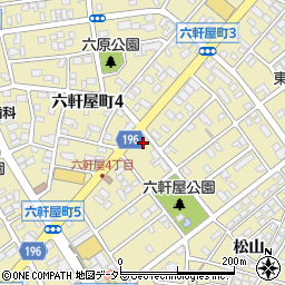 愛知県春日井市六軒屋町周辺の地図