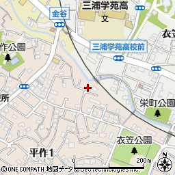 神奈川県横須賀市平作1丁目1-21周辺の地図