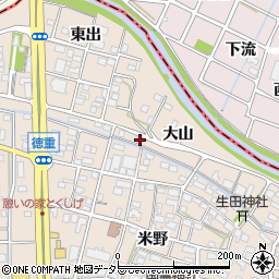 愛知県北名古屋市徳重大山42-2周辺の地図