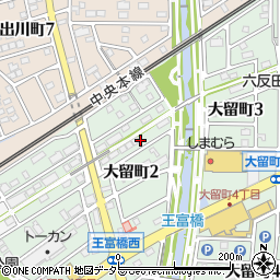 愛知県春日井市大留町2丁目13周辺の地図