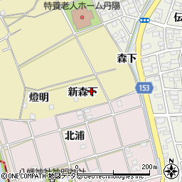 愛知県一宮市丹陽町九日市場新森下周辺の地図