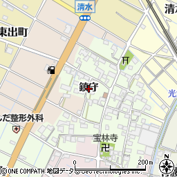 愛知県稲沢市清水町鎮守周辺の地図