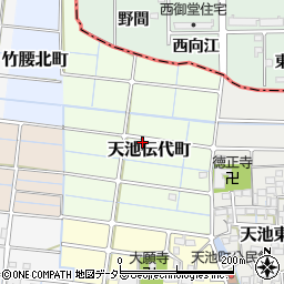 愛知県稲沢市天池伝代町周辺の地図