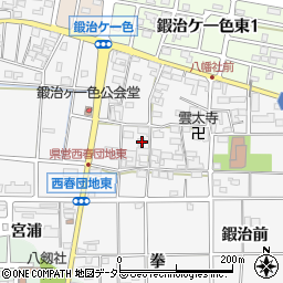 愛知県北名古屋市鍜治ケ一色村内東112周辺の地図