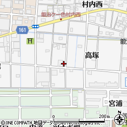 愛知県北名古屋市鍜治ケ一色（高塚）周辺の地図