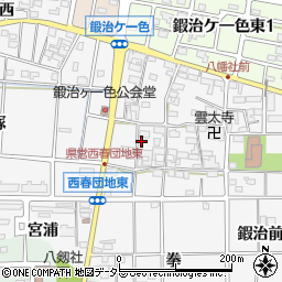愛知県北名古屋市鍜治ケ一色村内東108周辺の地図