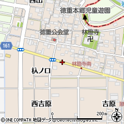 愛知県北名古屋市徳重（西葭原）周辺の地図
