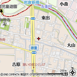 愛知県北名古屋市徳重中海道周辺の地図