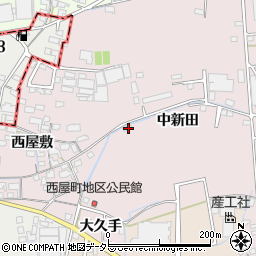 愛知県春日井市西屋町中新田114周辺の地図