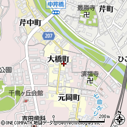 滋賀県彦根市大橋町周辺の地図