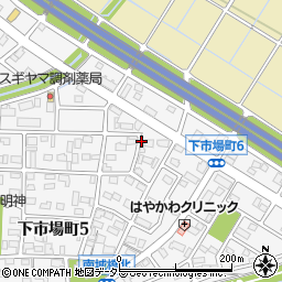 愛知県春日井市下市場町4丁目17周辺の地図
