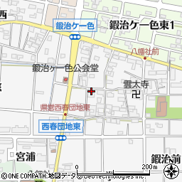 愛知県北名古屋市鍜治ケ一色村内東106周辺の地図