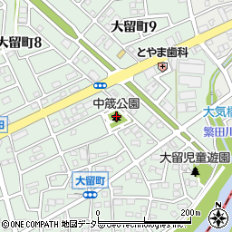 中筬公園周辺の地図