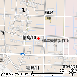 愛知県稲沢市稲島周辺の地図