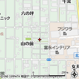愛知県北名古屋市熊之庄山の前92周辺の地図