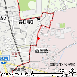 愛知県春日井市西屋町西屋敷46-7周辺の地図
