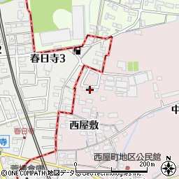 愛知県春日井市西屋町西屋敷46周辺の地図