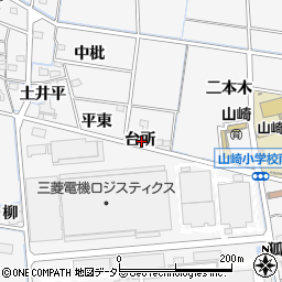 愛知県稲沢市祖父江町山崎台所周辺の地図