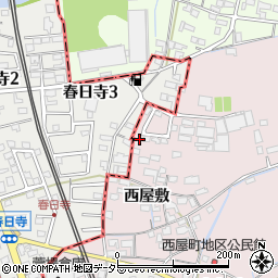愛知県春日井市西屋町西屋敷46-41周辺の地図