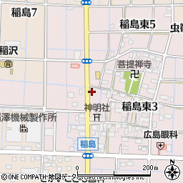 愛知県稲沢市稲島町道上周辺の地図