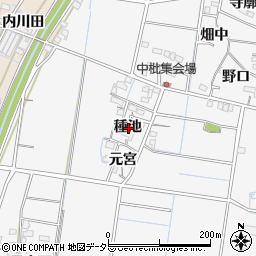 愛知県稲沢市祖父江町山崎種池周辺の地図
