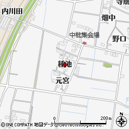 愛知県稲沢市祖父江町山崎（種池）周辺の地図
