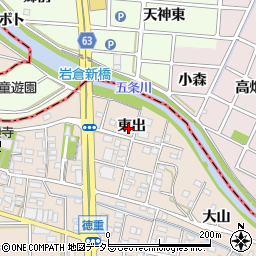 愛知県北名古屋市徳重東出周辺の地図