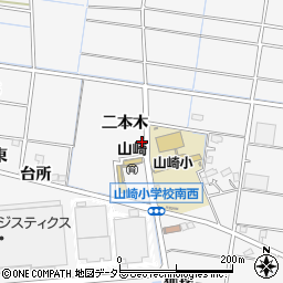 愛知県稲沢市祖父江町山崎二本木周辺の地図