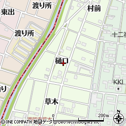 愛知県北名古屋市薬師寺樋口周辺の地図