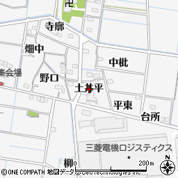 愛知県稲沢市祖父江町山崎土井平周辺の地図