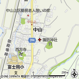 中山上区公民館周辺の地図