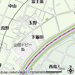 愛知県一宮市玉野下新田周辺の地図