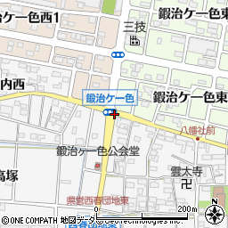 愛知県北名古屋市鍜治ケ一色八島周辺の地図