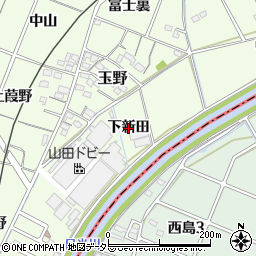 愛知県一宮市玉野（下新田）周辺の地図