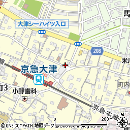 リパーク京急大津駅前駐車場周辺の地図